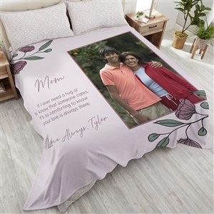 Floral Message for Mom Personalized 90x108 Plush King Fleece Blanket - 45896-K