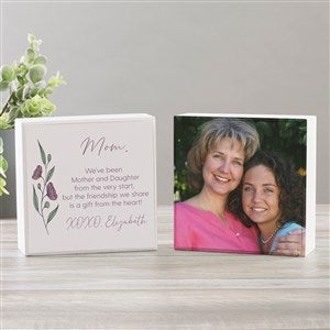 Floral Message for Mom Personalized Double Shelf Block Decoration Photo - 45901-2