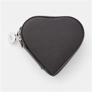 Engraved Heart Jewelry Box and Travel Case in Black - 45937