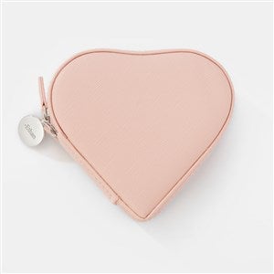 Engraved Heart Jewelry Box and Travel Case in Pink - 45938