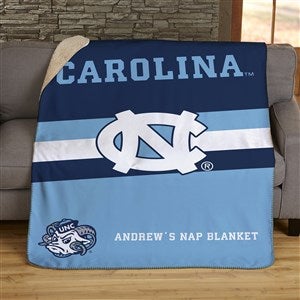 NCAA Stripe UNC Tarheels Personalized 50x60 Sherpa Blanket - 46026-S