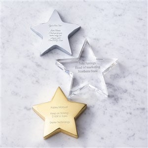 Engraved Gold Star Paperweight