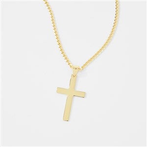 Mens gold discount cross necklace engraved