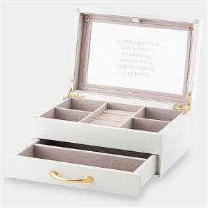 Engraved White Wood Jewelry Box - 46098