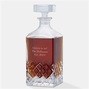 Engraved Godinger Hatch Cut Crystal Decanter - 46139