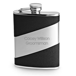 Engraved Diagonal Stripe Flask - 46165