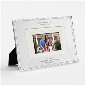 Kittenish Engraved Silver Beaded Family 5x7 Picture Frame- Horizontal/Landscape - 46194-H