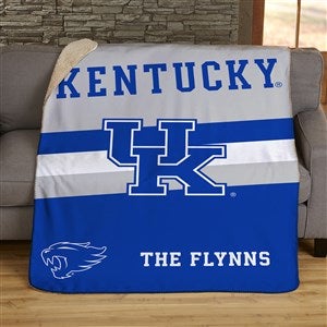 NCAA Stripe Kentucky Wildcats Personalized 50x60 Sherpa Blanket - 46221-S