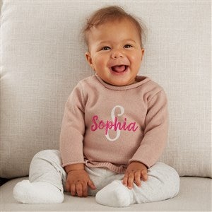 Playful Name Embroidered Baby Sweater - 46378