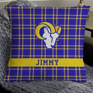 NFL Los Angeles Chargers Plaid Personalized 18quot; Throw Pillow - 46449-L