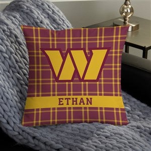 NFL Washington Commanders Plaid Personalized 14quot; Throw Pillow - 46458-S