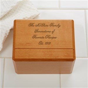 Engraved Wood Recipe Box - 46558