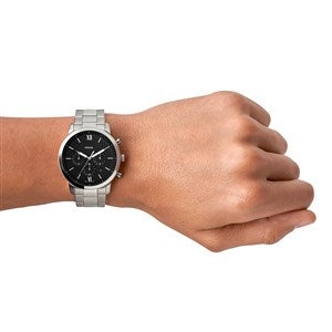 Engraved Fossil Neutra Chrono Silver Watch display picture 3