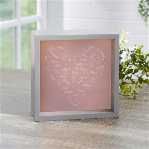 Blooming Heart Personalized LED Light Shadow Box- 6