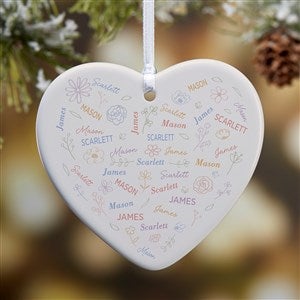Blooming Heart Personalized Heart Ornament- 3.25