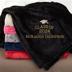 The Graduate Embroidered 50x60 Black Fleece Blanket - 46955-SB
