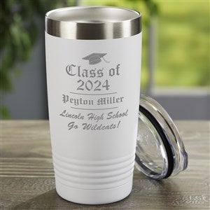 The Graduate Personalized 20 oz. Vacuum Insulated Stainless Steel Tumbler- White - 46956-W
