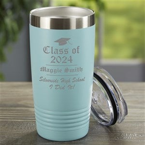 The Graduate Personalized 20 oz. Vacuum Insulated Stainless Steel Tumbler- Teal - 46956-T