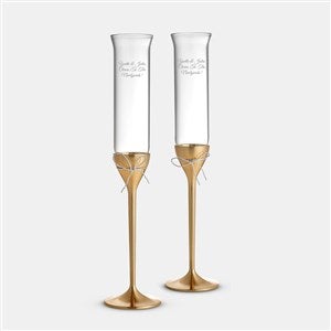 Engraved Vera Wang Wedgwood Love Knots Gold Toasting Flute Pair - 47106