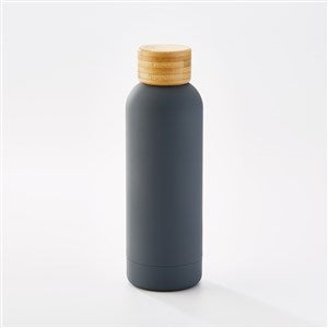 Stainless Steel and Bamboo Water Bottle in Grey - 47139