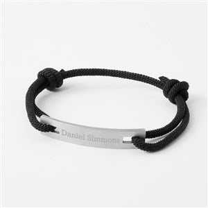 Engraved Black Cord ID Bracelet - 47183