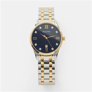 Engraved Bulova Two-Tone Diamond Watch - 47188