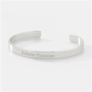 Engraved Slim Silver Plated Cuff Bracelet - 47189