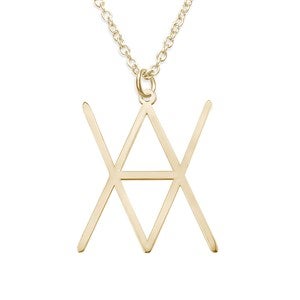 Personalized Geometrical Name Necklace - Gold - 47516D-GP