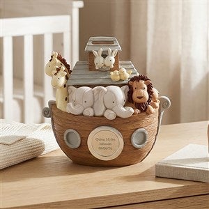 Engraved Noah's Ark Resin Coin Bank