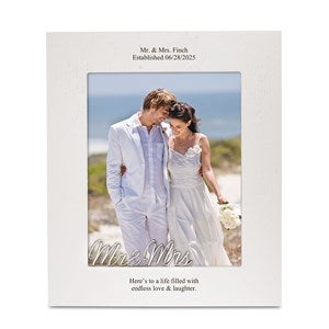Engraved Mr.  Mrs. Wooden 8x10quot; Picture Frame - 47686