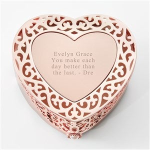 Engraved Rose Gold Heart Keepsake Box - 47723