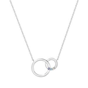 Custom Interlocking Circle Birthstone Necklace - 47962D-3SS