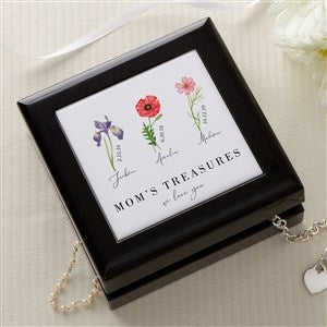 Family Birth Month Flower Personalized Jewelry Box - 48007