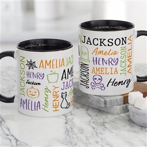 Halloween Repeating Name Personalized Coffee Mug - Black - 48166-B