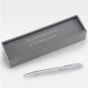 Engraved Reflections Satin Chrome Ballpoint Pen and Box - 48488