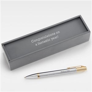 Engraved Reflections Silver  Gold Ballpoint Pen and Box - 48490