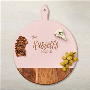 Personalized Acacia Pink Round Board - Last Name - 48613D-N
