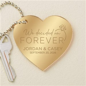 We're Engaged Personalized Gold Mirrored Heart Acrylic Keychain - 48852-G