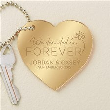 We're Engaged Personalized Gold Mirrored Heart Acrylic Keychain - 48852-G