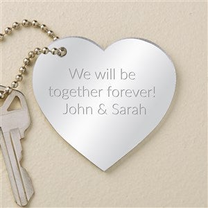We're Engaged Personalized Silver Mirrored Heart Acrylic Keychain - 48852-S