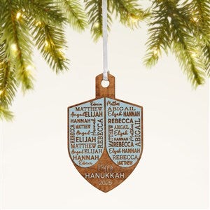 Hannukah Dreidel Personalized Wood Ornament - Blue Stain - 48951-B