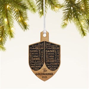 Hannukah Dreidel Personalized Wood Ornament - Black - 48951-BLK