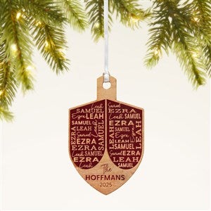 Hannukah Dreidel Personalized Wood Ornament - Red Maple - 48951-R
