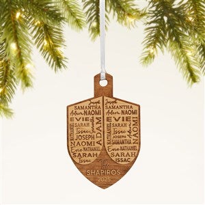Hannukah Dreidel Personalized Wood Ornament - Natural - 48951-N