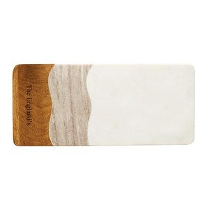 Engraved Marble  Wood Wave Serving Board - 49246