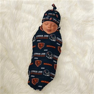 Chicago Bears Personalized NFL Baby Hat  Receiving Blanket Set  - 49298-S
