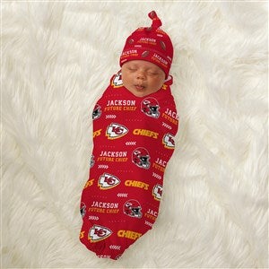 NFL Kansas City Chiefs Personalized Baby Hat & Receiving Blanket Set - 49312-S
