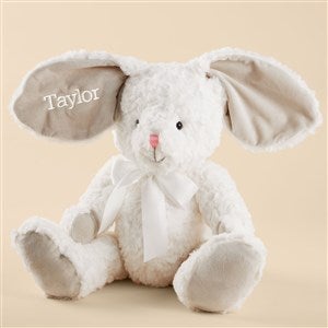 Simply Sweet Personalized Large White Fur Plush Bunny  - 49325