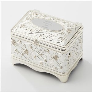 Engraved Silver Star Jewelry Box - 49412