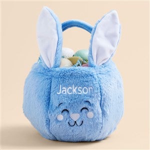 Bunny Ears Embroidered Plush Easter Treat Bag - Blue - 49413-B